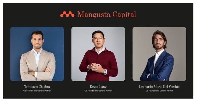 Fondatori di Mangusta Capital Tommaso Chiabra, Kevin Jiang e Leonardo Maria Del Vecchio